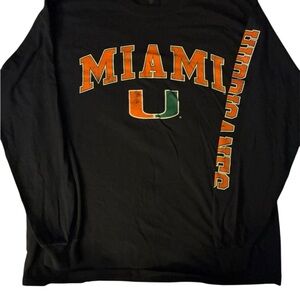 Fanatics Black Miami Hurricanes Long Sleeve Tee